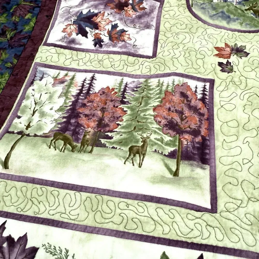 Handmade Lap (Crib) Quilt 51” X 32” Outdoor Themed Farmhouse Cottagecore Cabin